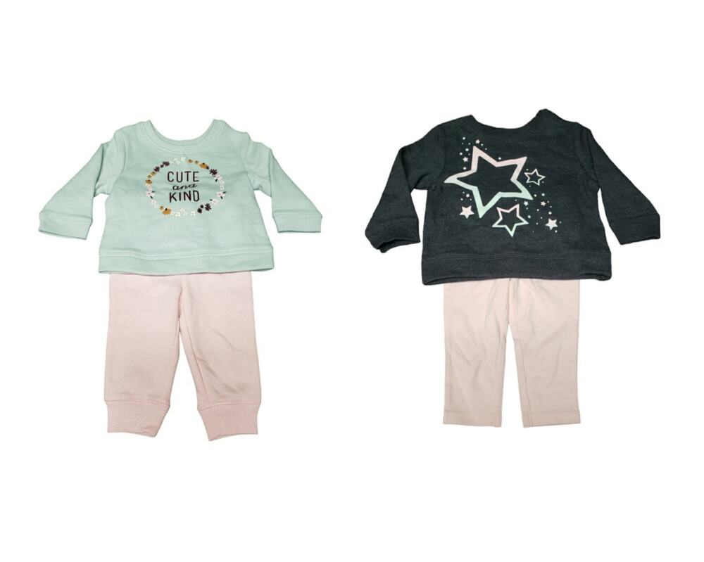 Jumping Beans Baby Bean 2 Sweaters & 2 Leggings Outfits Cute & Kind Stars